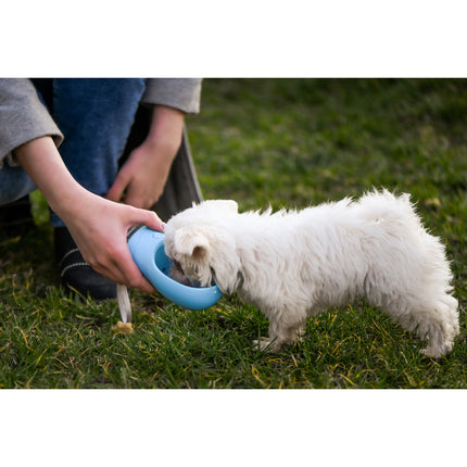Honden drinkfles on the go met drinkcup 350 ml roze