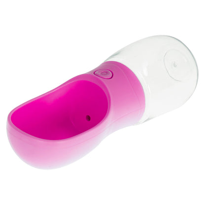 Honden drinkfles on the go met drinkcup 350 ml roze