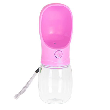 Honden drinkfles on the go met drinkcup 350 ml roze
