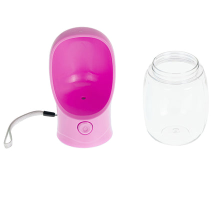 Honden drinkfles on the go met drinkcup 350 ml roze