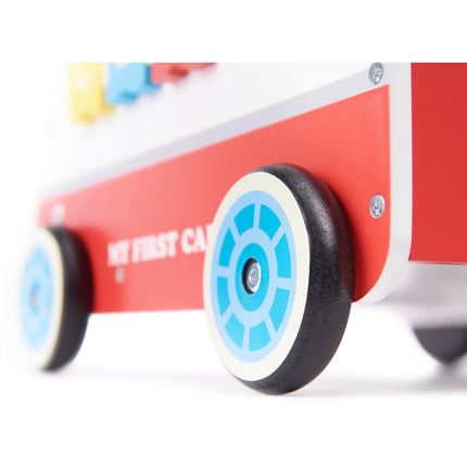 Houten educatieve baby loopwagen looptrainer - kinderwagen telraam klok tandwielen - loophulp