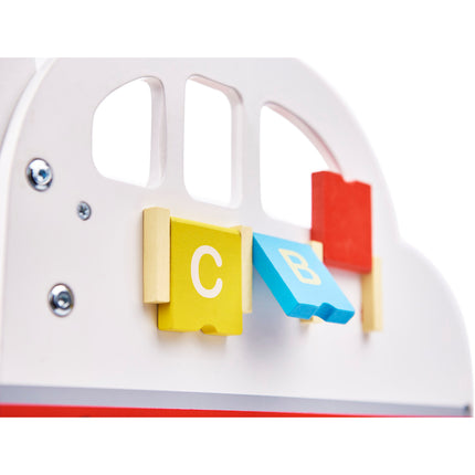 Houten educatieve baby loopwagen looptrainer - kinderwagen telraam klok tandwielen - loophulp
