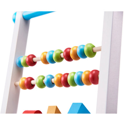 Houten educatieve baby loopwagen looptrainer - kinderwagen telraam klok tandwielen - loophulp