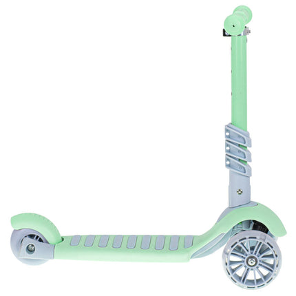 Balans 3 in 1 step met zitje - driewieler - skateboard met lichtgevende wielen tot 20kg mint groen