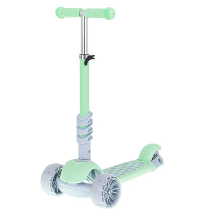 Balans 3 in 1 step met zitje - driewieler - skateboard met lichtgevende wielen tot 20kg mint groen