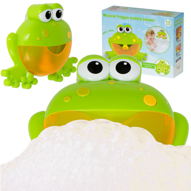 Bubble Froggie muzikale kikker met muziekjes en zeepbellen voor in bad groen / geel