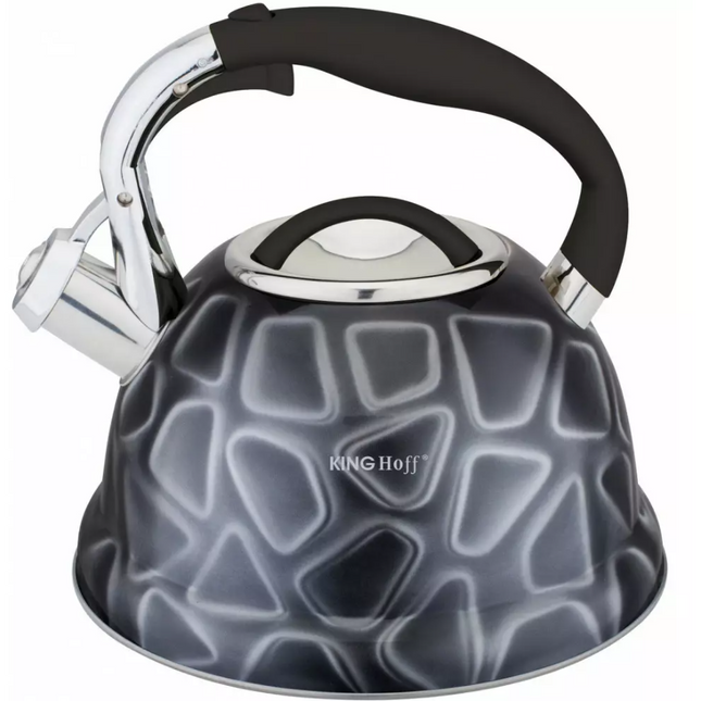 King Hoff KH-1064 fluitketel 3D effect RVS antraciet 2.7 Liter - ook geschikt voor inductie