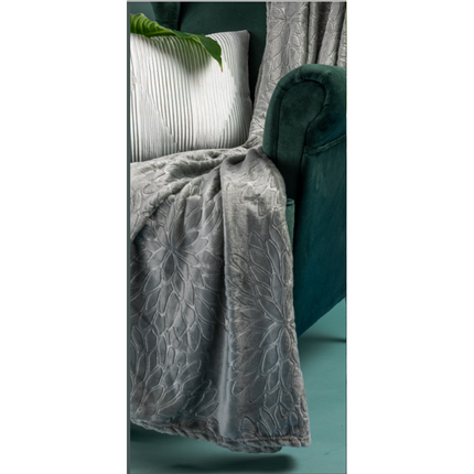 Miss Lucy plaid/deken ''Dalia'' 160 x 210 cm grijs