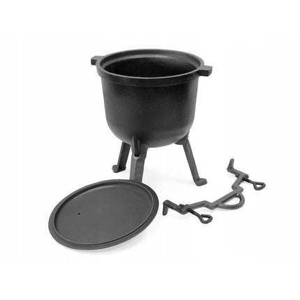 Meyerhoff outdoor Dutch oven gietijzeren pan/ heksenketel op hoge poot voor koken boven of op het kampvuur 8L