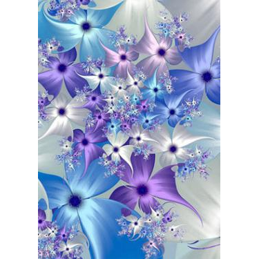 VSE Diamond painting -  Paars roze blauwe bloemen - 30 X 40 cm - Vierkante steentjes - Voor volwassenen -  Diamant schilderen - Volledig pakket - M0730-2