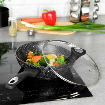 Klausberg KB-7296 hapjespan met deksel en marmeren coating voor alle warmtebronnen 28 cm