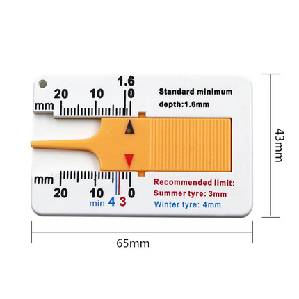 TT-products bandenprofielmeter analoog wit/oranje