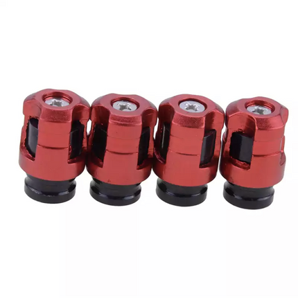 TT-products ventieldoppen Screw-on Red aluminium 4 stuks rood