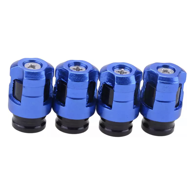 TT-products ventieldoppen Screw-on Dark Blue aluminium 4 stuks donkerblauw