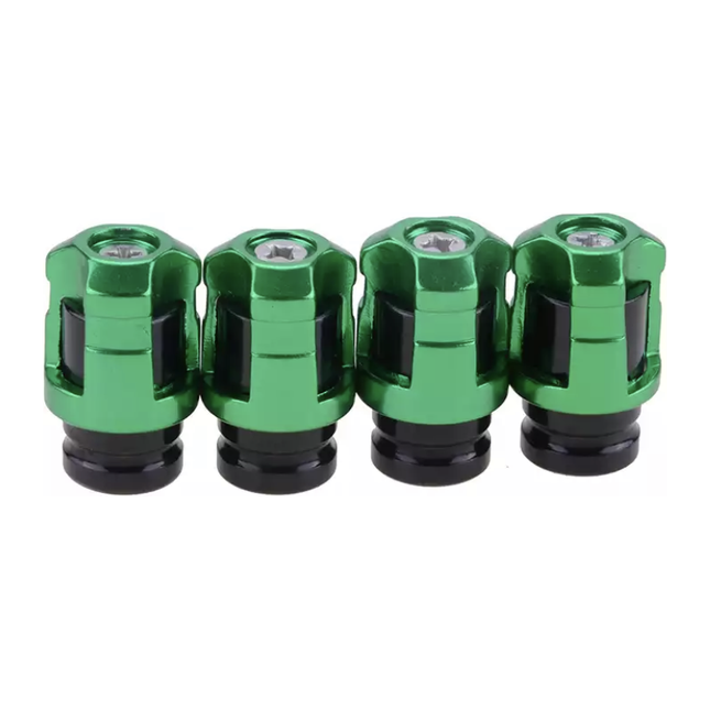 TT-products ventieldoppen Screw-on Green aluminium 4 stuks groen