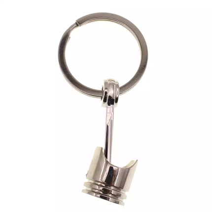 TT-products sleutelhanger zuiger piston 4,5 cm x 1,5 cm zilver
