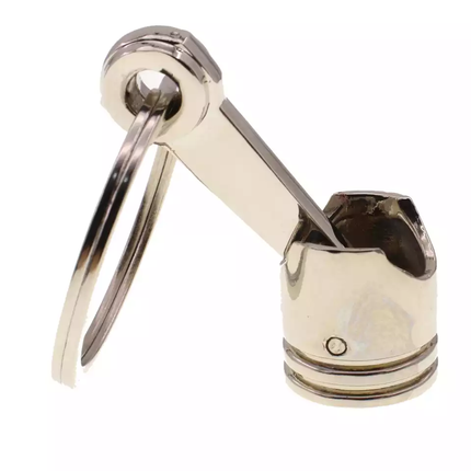 TT-products sleutelhanger zuiger piston 4,5 cm x 1,5 cm zilver