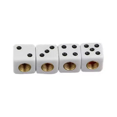 TT-products ventieldoppen Dice White dobbelstenen 4 stuks wit TT-products