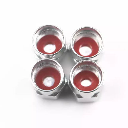 TT-products ventieldoppen aluminium Franse vlag zilver 4 stuks