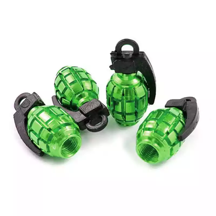 TT-products ventieldoppen Green Grenades handgranaat 4 stuks groen