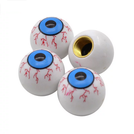 TT-products ventieldoppen eyeball oogballen wit/blauw/rood 4 stuks