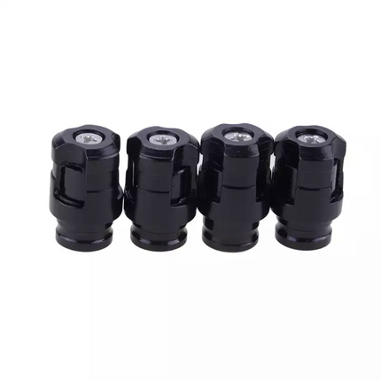 TT-products ventieldoppen Screw-on Black aluminium 4 stuks zwart