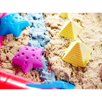 Kinetisch zand met opblaasbare bak - Met 16 accessoires, pomp en 2 kg zand