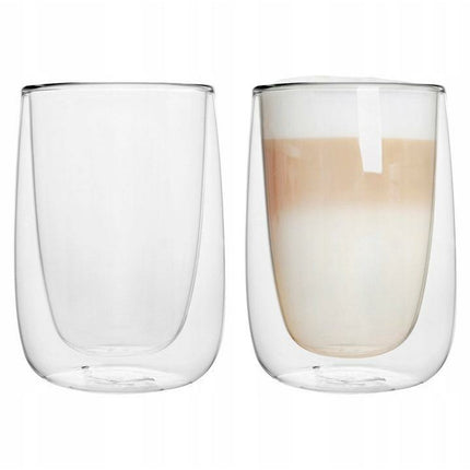 Florina set van 2 dubbelwandige koffie of thee glazen van gehard glas 250ML