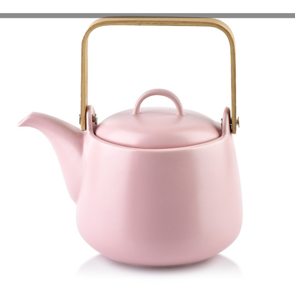 Affekdesign Happy roze porseleinen thee set inclusief 2 kop en schotel / melk en suiker set en theepot 5-delig