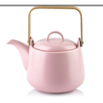 Affekdesign Happy roze porseleinen thee set inclusief 2 mokken / melk en suiker set en theepot 5-delig