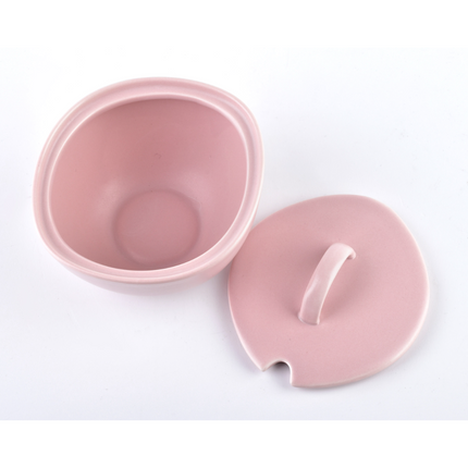 Affekdesign Happy roze porseleinen thee set inclusief 2 mokken / melk en suiker set en theepot 5-delig