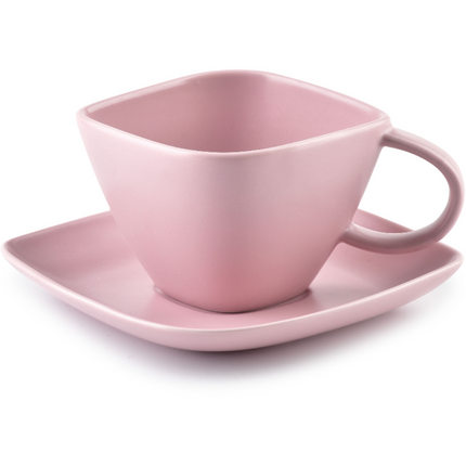Affekdesign Happy roze porseleinen thee set inclusief 2 kop en schotel / melk en suiker set en theepot 5-delig