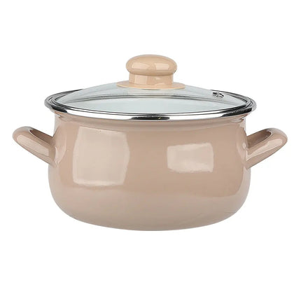 Silesia Klara vintage beige 8 delige emaille retro pannenset - geschikt voor inductie Silesia