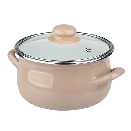 Silesia Klara vintage beige 8 delige emaille retro pannenset - geschikt voor inductie Silesia