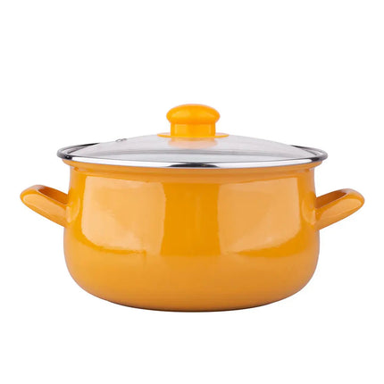 Silesia Klara vintage geel 8 delige emaille retro pannenset - geschikt voor inductie Silesia
