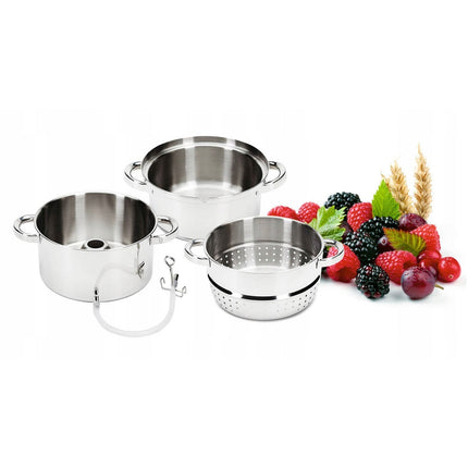 Meyerhoff professionele 6-delige sapcentrifuge pan/ juicer en stoompan voor op het fornuis 8L RVS