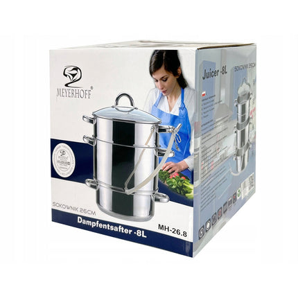 Meyerhoff professionele 6-delige sapcentrifuge pan/ juicer en stoompan voor op het fornuis 8L RVS