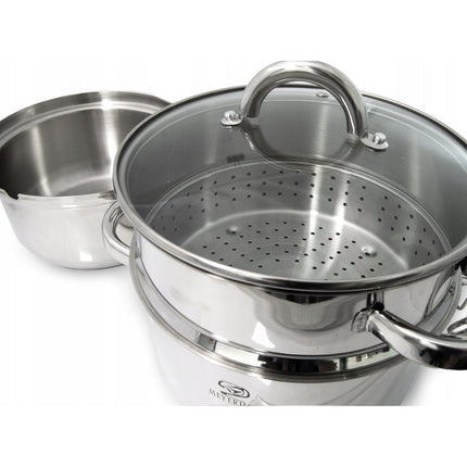 Meyerhoff professionele 6-delige sapcentrifuge pan/ juicer en stoompan voor op het fornuis 5L RVS