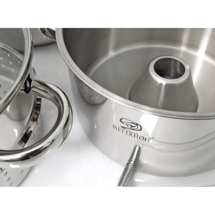 Meyerhoff professionele 6-delige sapcentrifuge pan/ juicer en stoompan voor op het fornuis 5L RVS
