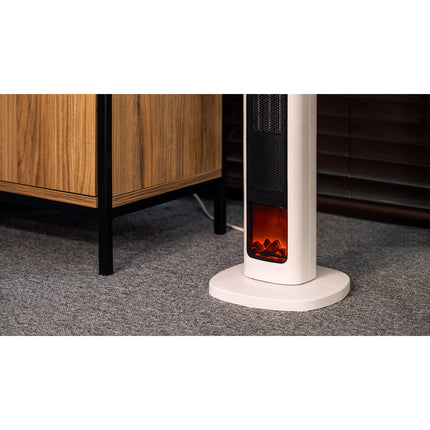 Teesa Keramische ventilatorkachel met openhaard imitatie inclusief afstandsbediening TSA 8052
