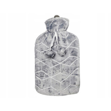 Tragar Cube warmwaterkruik kruik met polyester hoes 2 liter 34 x 20 x 2 cm grijs / zilver