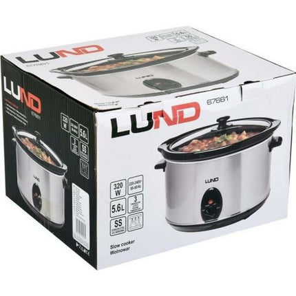 Lund Professional slow cooker 5.6L 320W zilver