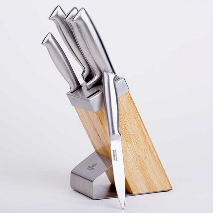 Kinghoff KH-3461 6-delig messen set met houten blok