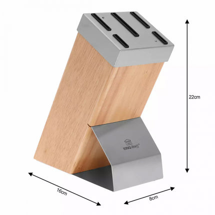 Kinghoff KH-3461 6-delig messen set met houten blok
