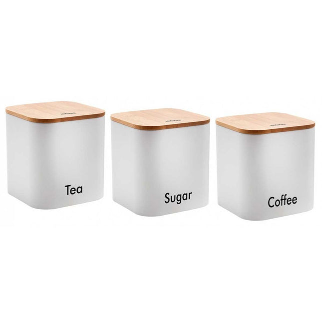 Kinghoff KH-1526 koffie, thee en suiker potten - Voorraadbakken wit
