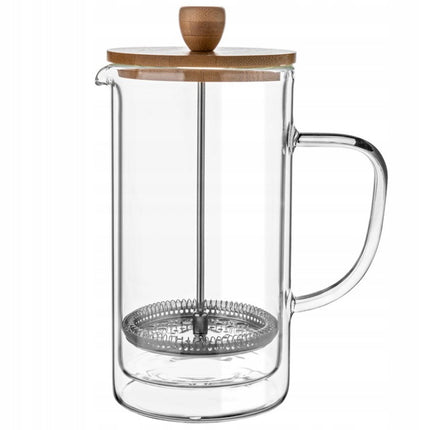 Florina Malachit dubbelwandige french press /cafetiere met 2 glazen set van 3