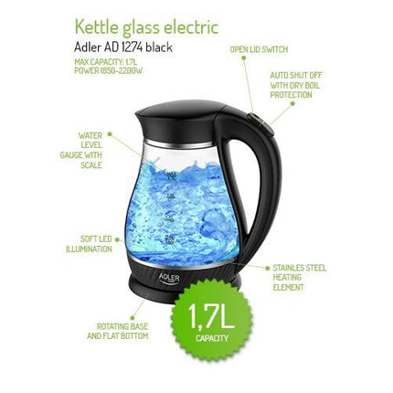 Adler waterkoker 1,7 l AD1274b zwart