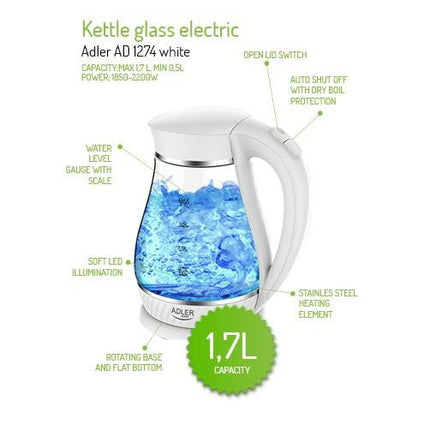 Adler waterkoker 1,7 l AD1274w wit