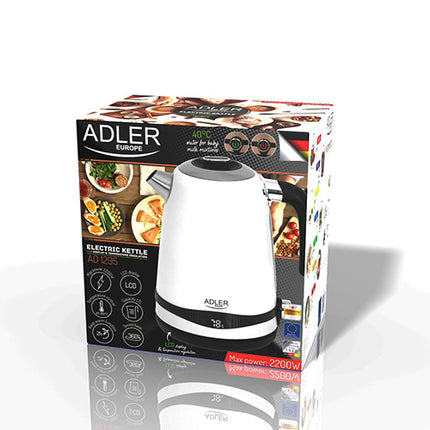 Adler waterkoker met temperatuur regeling 1,7L AD 1295 wit