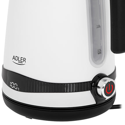Adler waterkoker met temperatuur regeling 1,7L AD 1295 wit